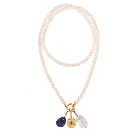 Cleo Lapis Charm Necklace