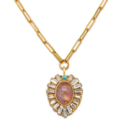 Bejeweled Heart Talisman Necklace