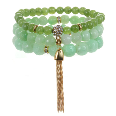 Green Color Karma Bracelet Set