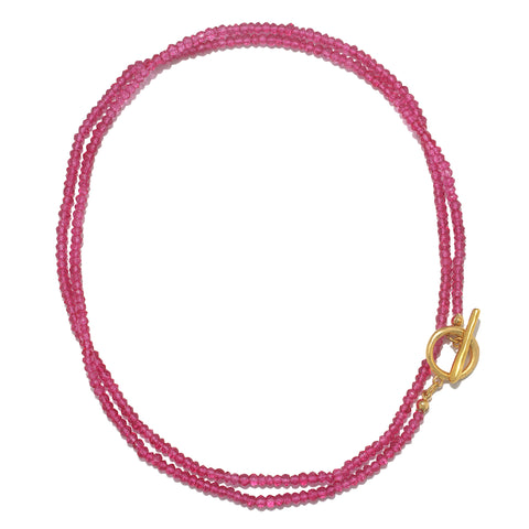Pink Topaz Convertible Beaded Necklace