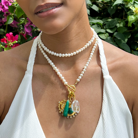 Rock Crystal Semi- Precious Clip-On Charm