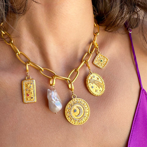 Starry Night Clip-On Charm-Gold