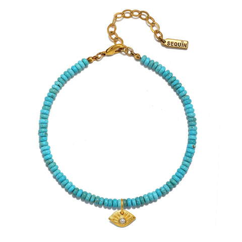 Evil Eye Turquoise Color Karma Anklet