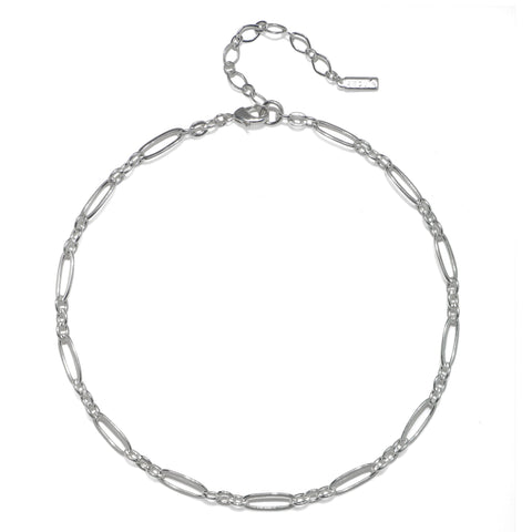 Figaro Link Necklace - Silver