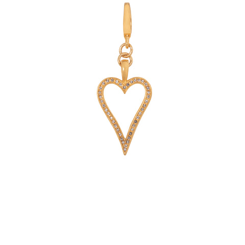 Pavé Open Heart Clip-On Charm