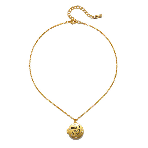 How Lucky I Am Locket Necklace