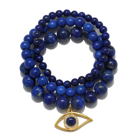 Lapis Protection Bracelet Set