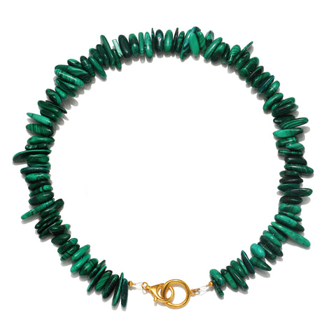 Malachite Fragments Beaded Necklace
