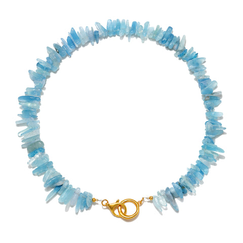 Aquamarine Fragments Beaded Necklace