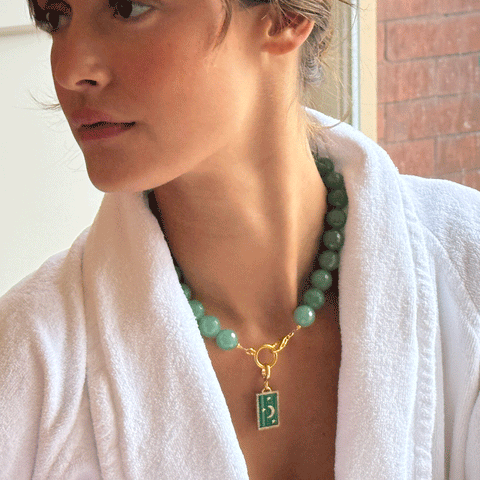 Aventurine Gumball Necklace