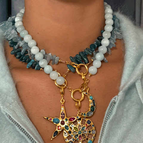 Malachite Fragments Beaded Necklace