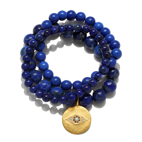 Lapis Evil Eye Bracelet Set