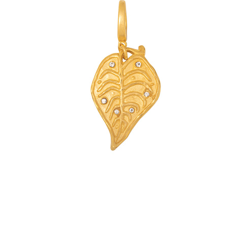 Golden Leaf Clip-On Charm