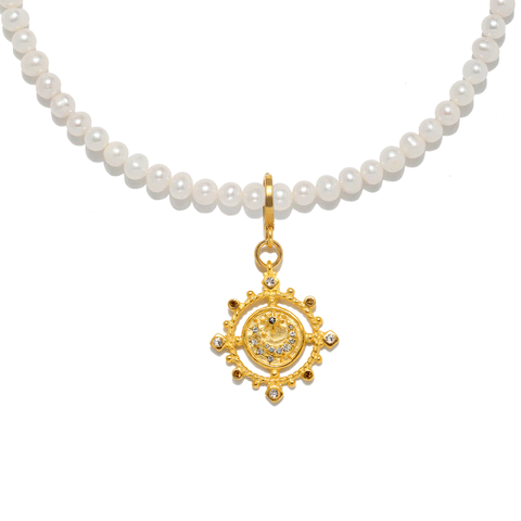 Juno Charm Pearl Necklace