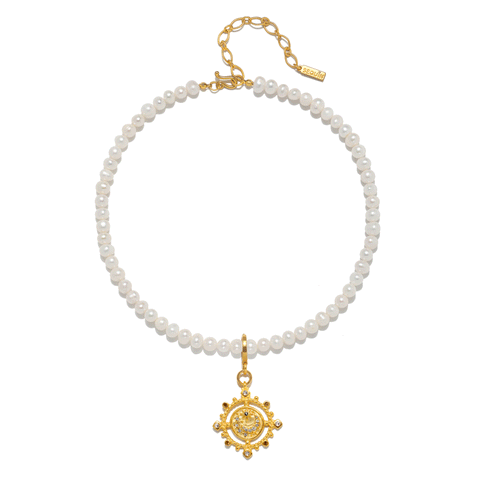 Juno Charm Pearl Necklace