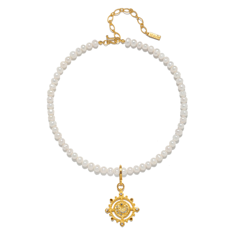 Juno Charm Pearl Necklace
