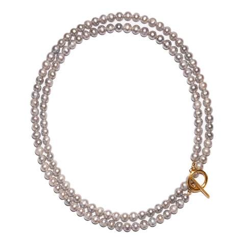 Convertible Grey Pearl Necklace
