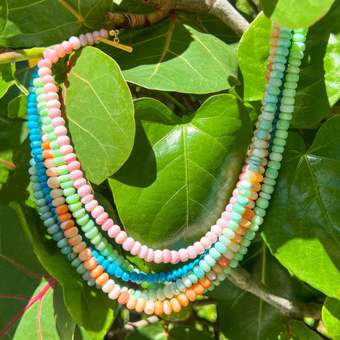 Opal Candy Gem Beaded Choker Necklace