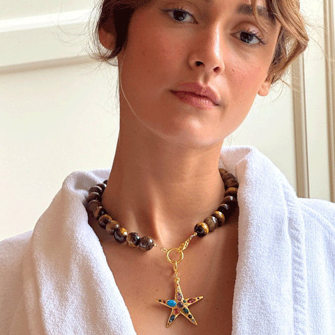 Tiger's Eye Gumball Necklace