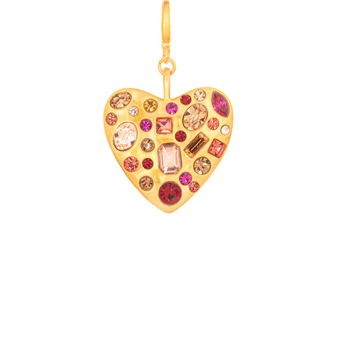 Mosaic Gem Heart Clip-On Charm