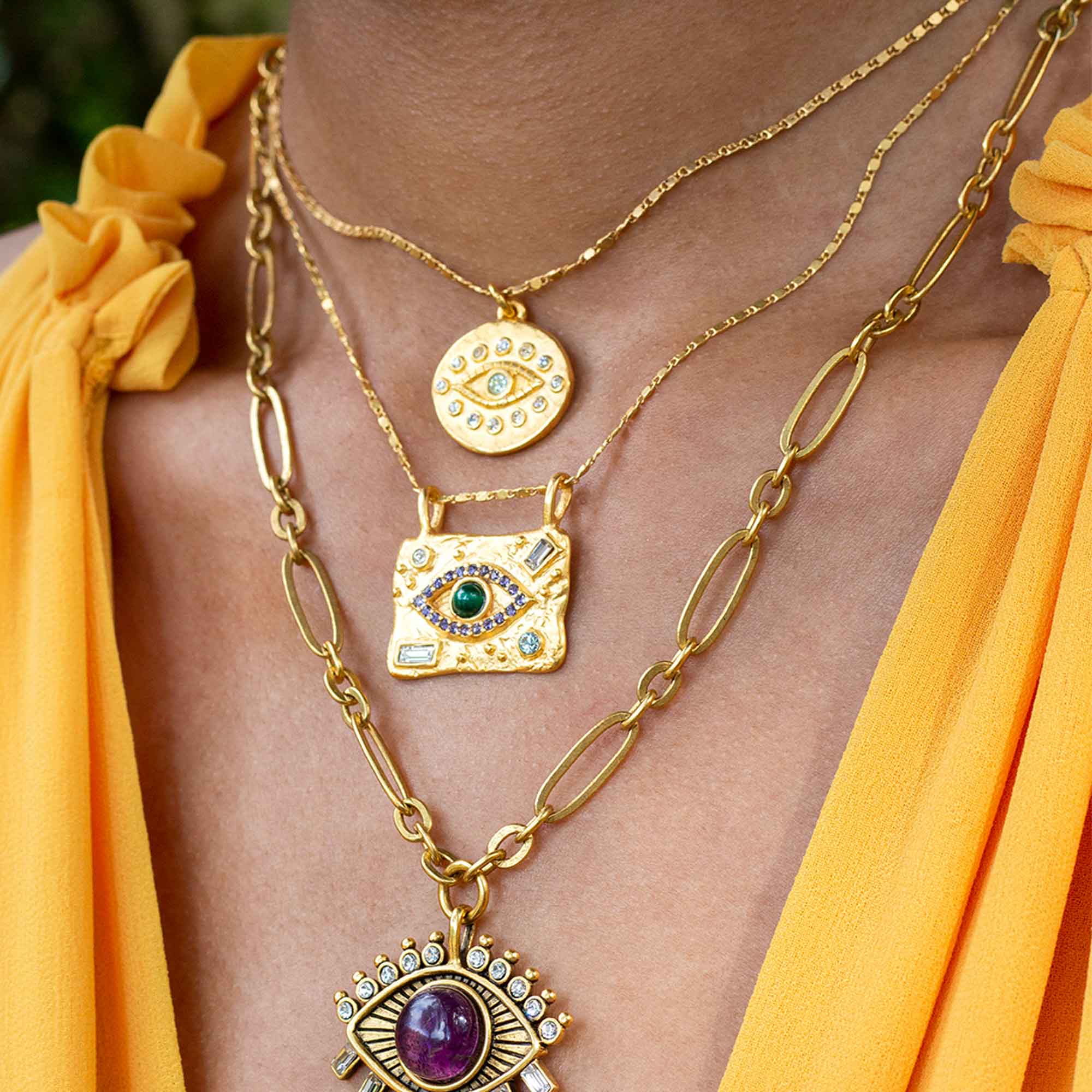 See No Evil Talisman Necklace Sequin