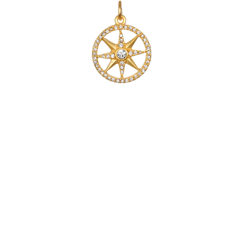 Pavé Compass Charm