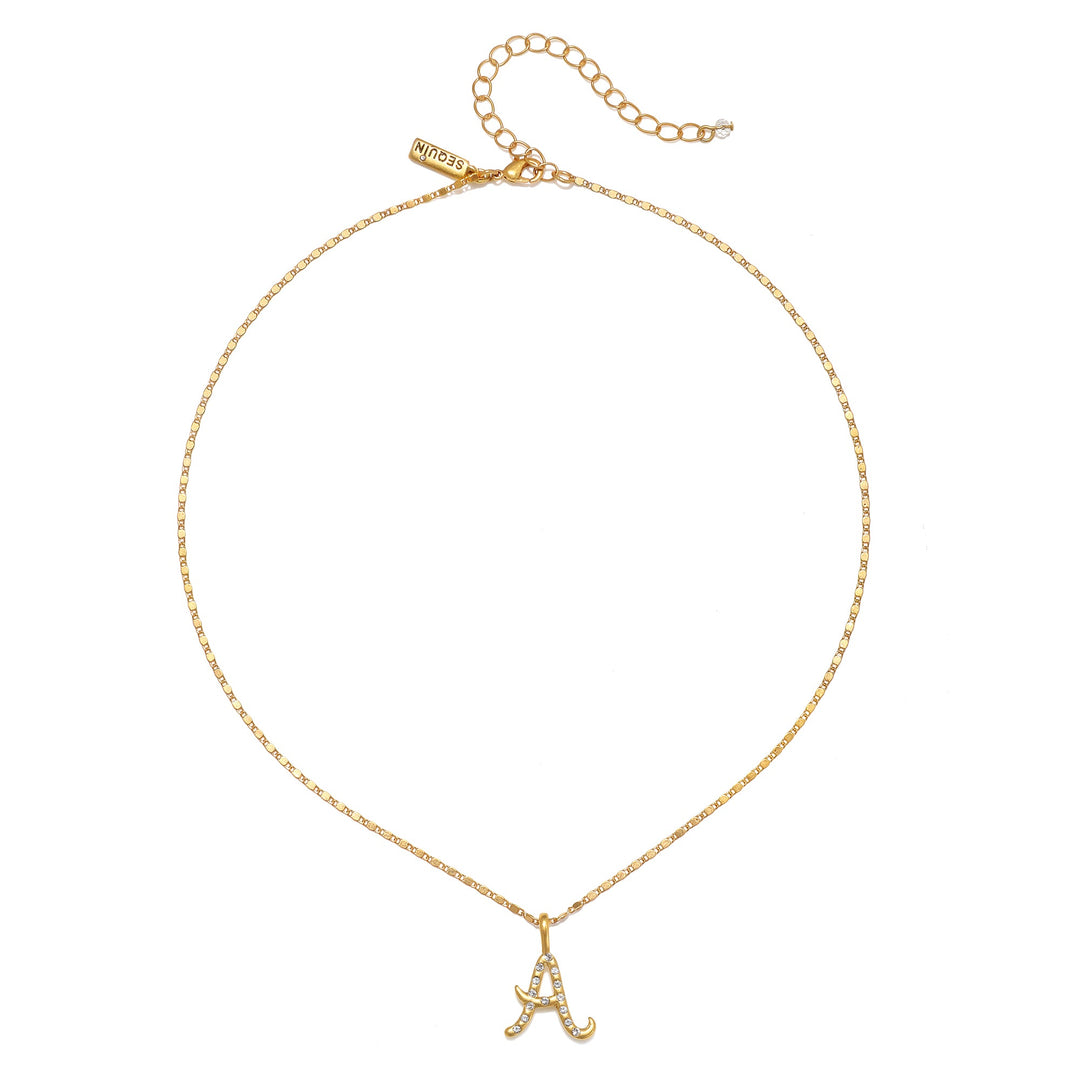 Everly Initial Necklace- Gold | Sequin