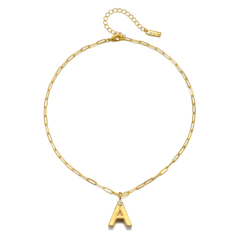 Poppy Initial Necklace- Gold