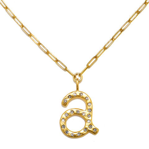 Sofia Crystal Sculpted Initial Necklace