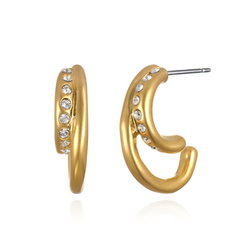Aubrey Sculpted Pavé  Demi-Hoop Earrings