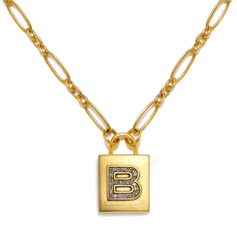 Padlock Initial Necklace