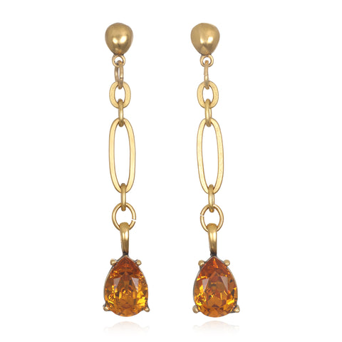 Pear-Cut Gem Drop Earrings