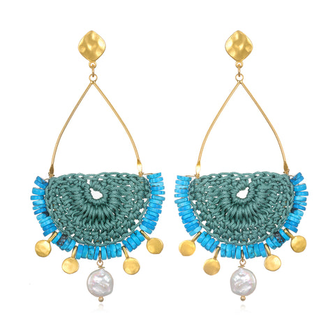 Rhodes Statement Earring-Turquoise