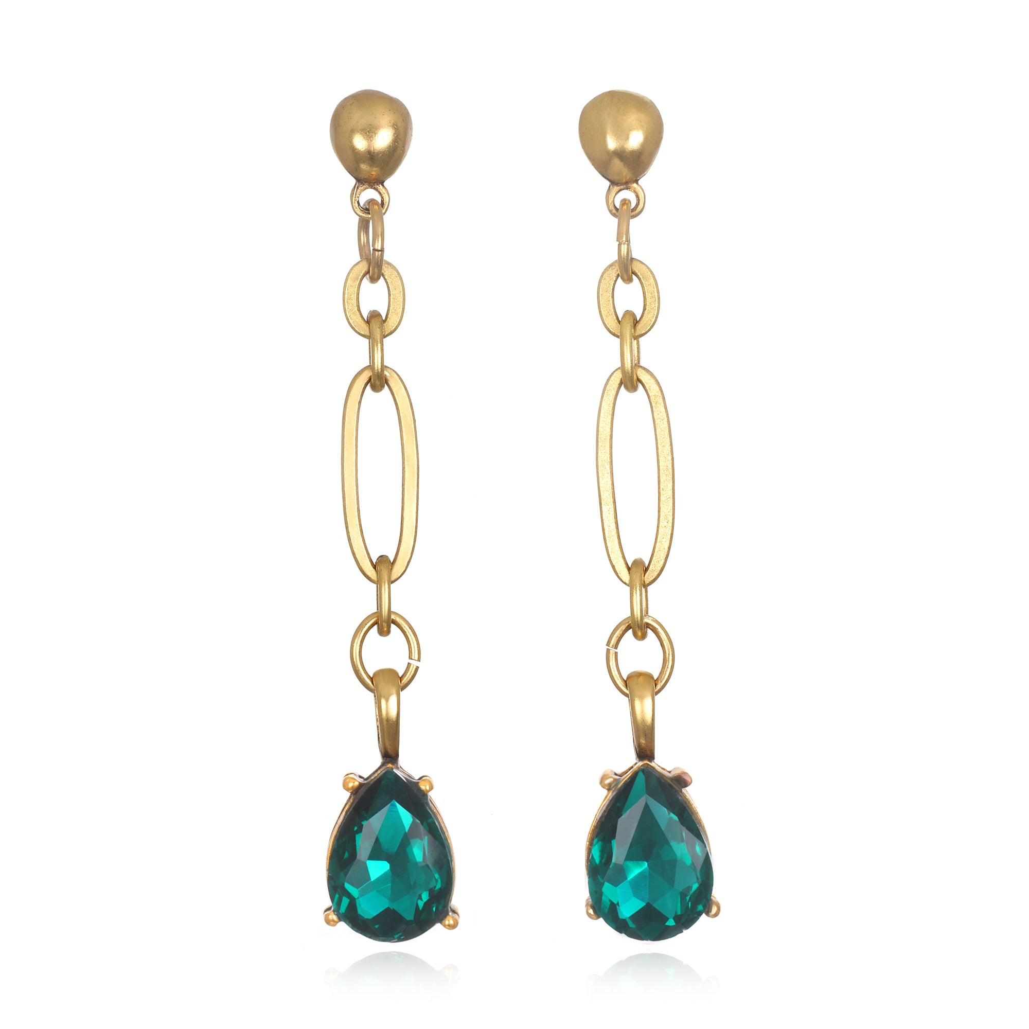 Kenneth Jay Lane Kyle Green Emerald Earrings | HAUTEheadquarters