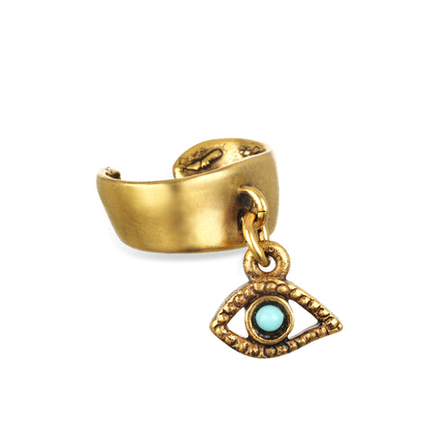 Sculpted Evil Eye Earring Cuff