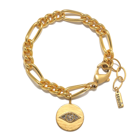 Sun Ray Initial Charm Bracelet A