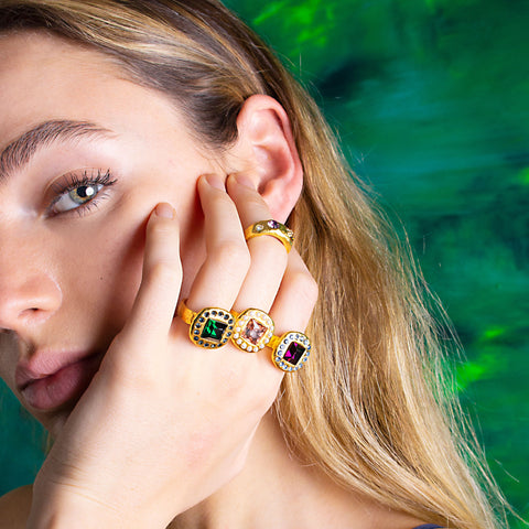 Emerald Gem Signet Ring