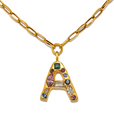 Emilie Gem Initial Necklace