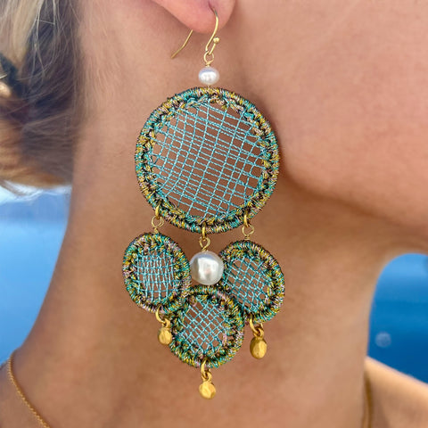 Paros Statement Earrings-Turquoise
