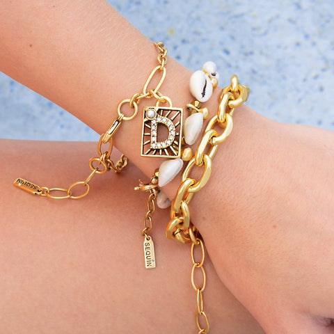 Sun Ray Initial Charm Bracelet