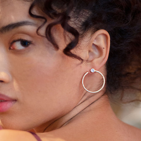 Stardust Pavé  Hoop Earrings