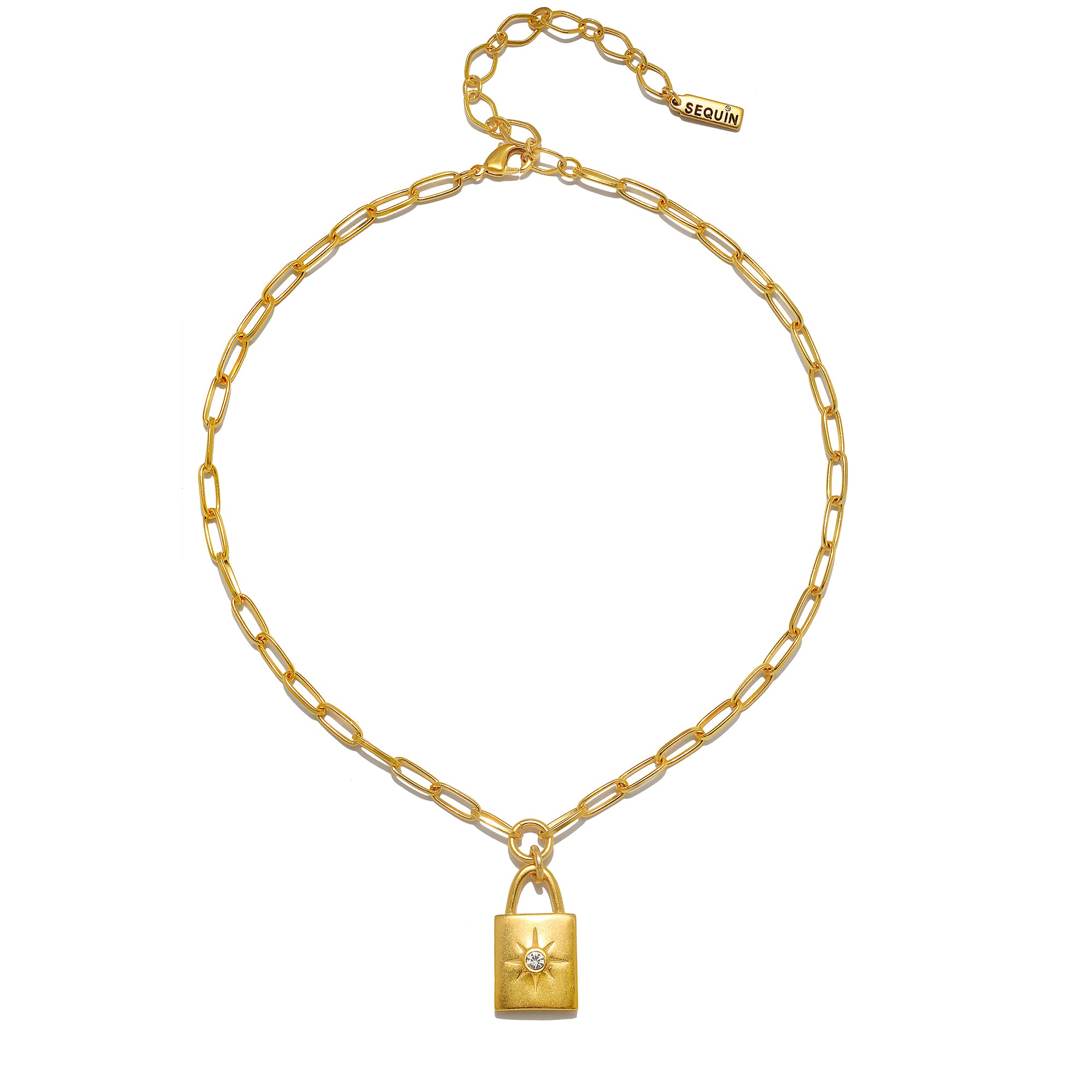 Hudson Padlock Necklace Sequin