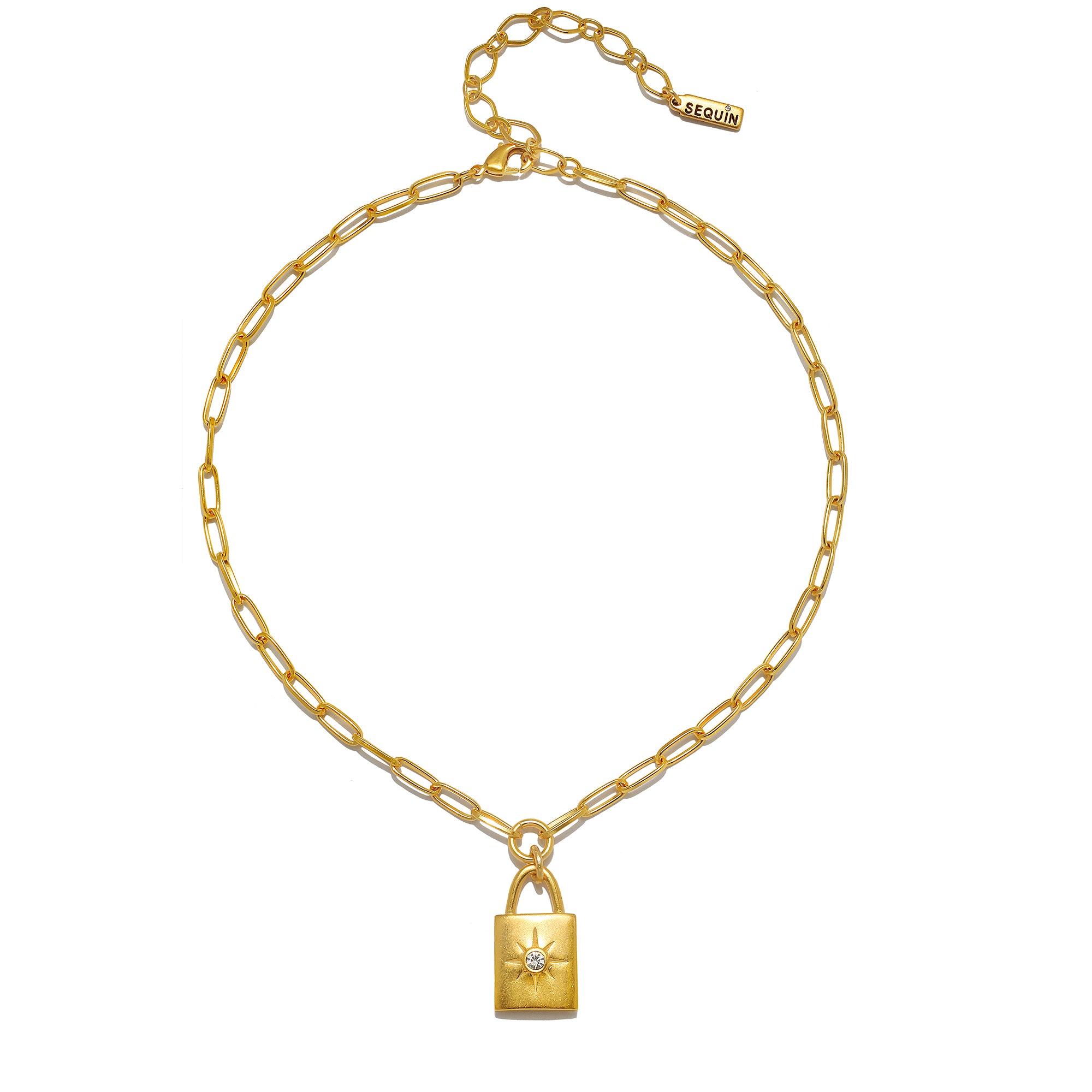 Louis Vuitton Padlock Necklace with Double Layer Chain