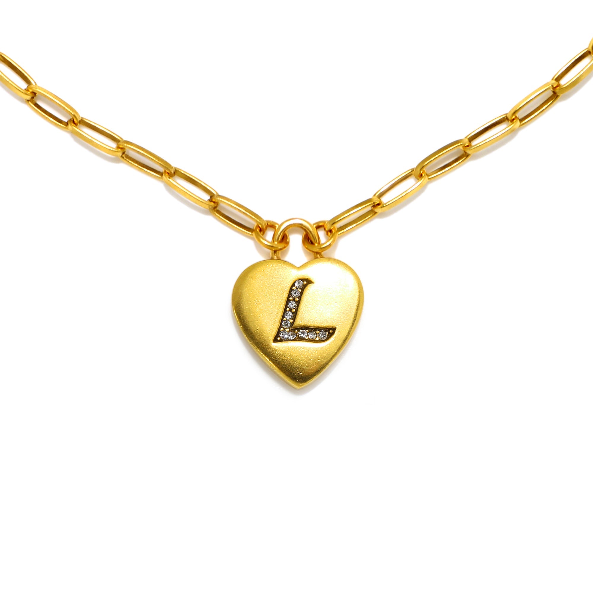 Personalized Double Chain Heart & Alphabet Necklace – Happy Maker