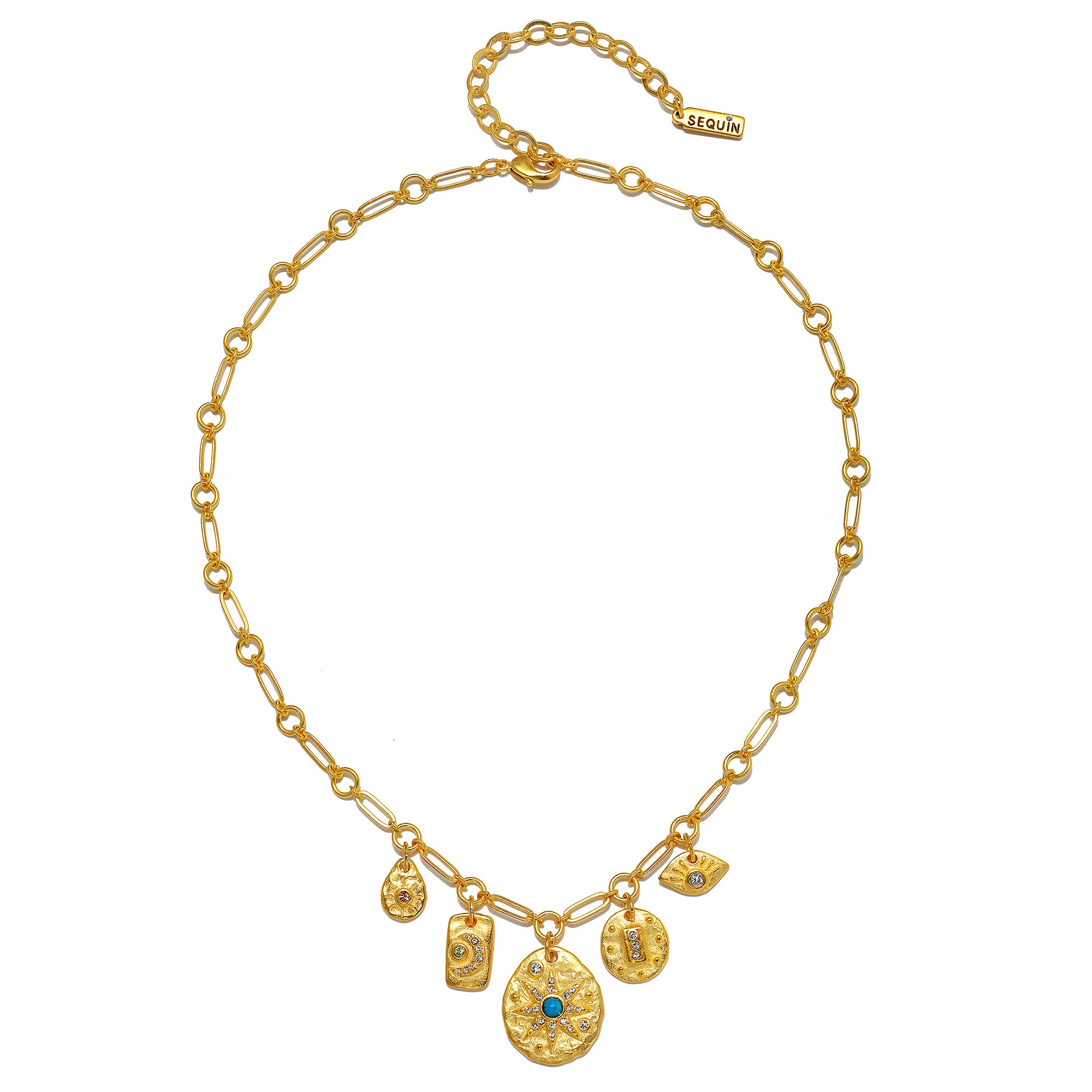 Myth and Magic Multi Charm Necklace Sequin