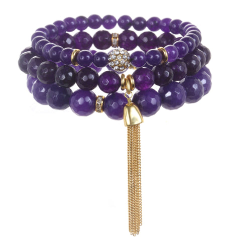 Purple Color Karma Bracelet Set