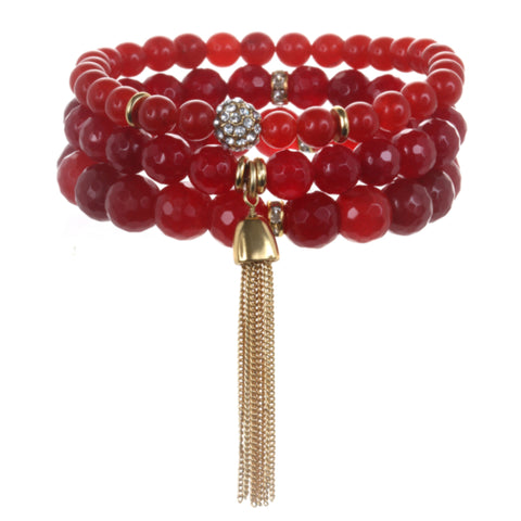 Red Color Karma Bracelet Set