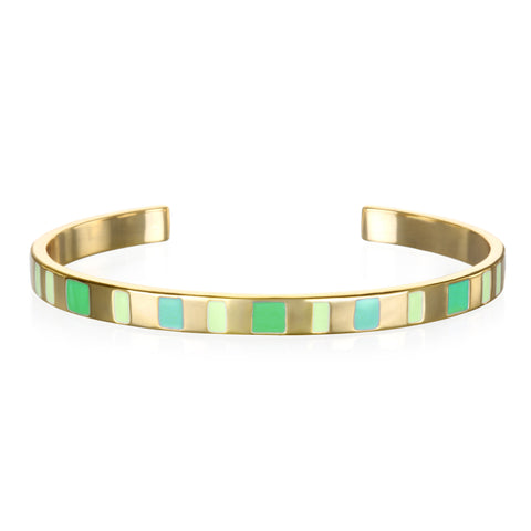 Shades of Green Enamel Cuff